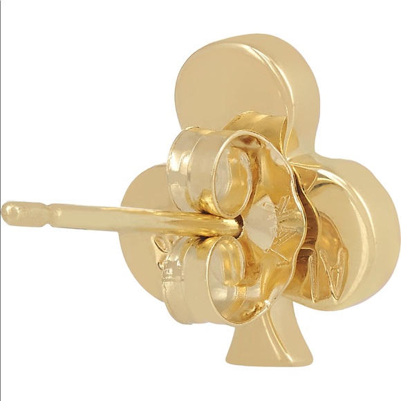 Alison Lou Clubs 14k Gold Enamel Earring Casino - Picture 3 of 5